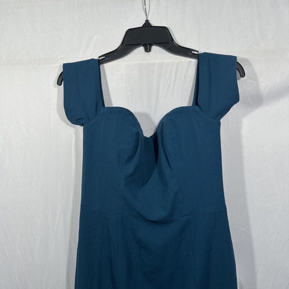 NWT $178 Dress the Population‎ [ Medium ] Bailey Off Shoulder Bodycon Dress Blue - Picture 4 of 12